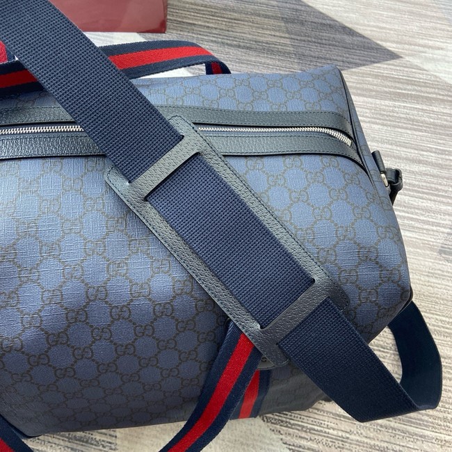 Gucci Medium duffle bag with Web 799871 dark blue GG Supreme