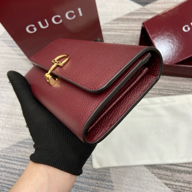 Gucci Softbit continental wallet 828147 Rosso Ancora red