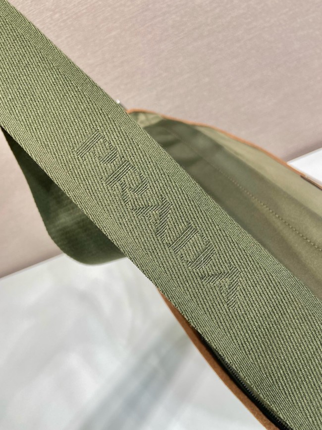 Prada Medium Re-Nylon and suede shoulder bag 2VD052A Musk Green