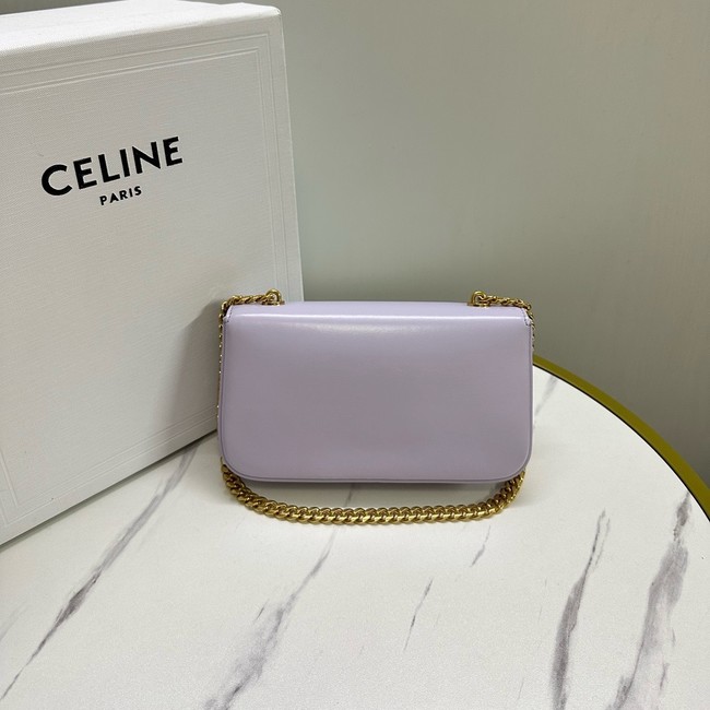 Celine CHAIN SHOULDER BAG TRIOMPHE IN SHINY CALFSKIN 197992 LIGHT LILAC
