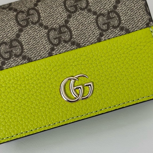 Gucci Bi-color GG Marmont small wallet 841358 green