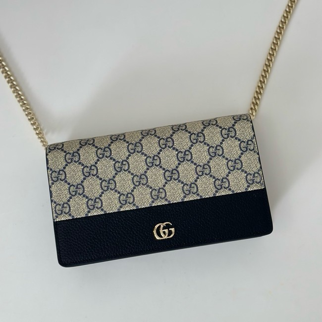 Gucci GG Marmont bi-color wallet on chain 497985 ariation beige and blue Supreme