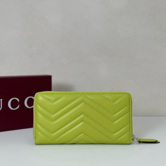 Gucci GG Marmont zip around wallet 837758 green