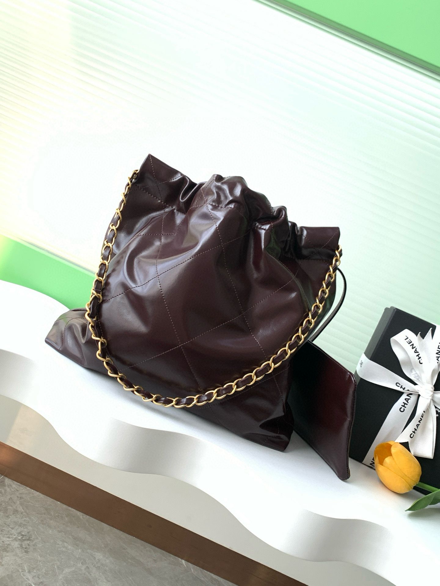 CHANEL 22 MINI HANDBAG AS3260 Dark Brown CHANEL 22 MINI HANDBAG AS3260 Dark Brown