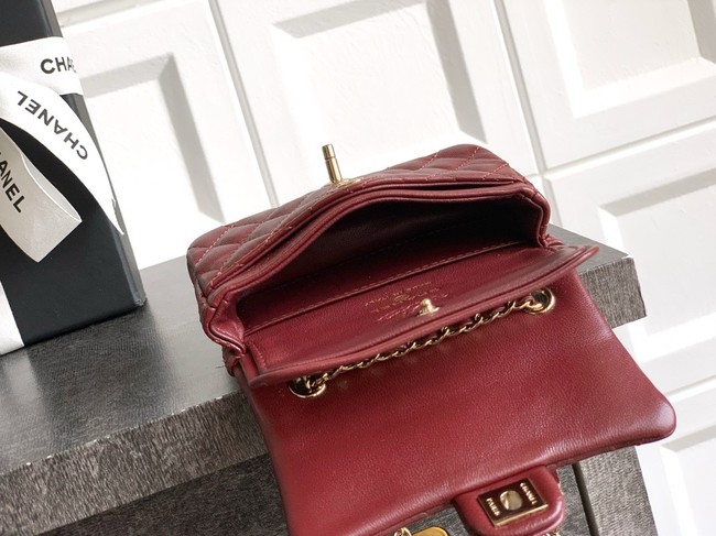 Chanel Classic Mini Bag with hook AP4760 burgundy