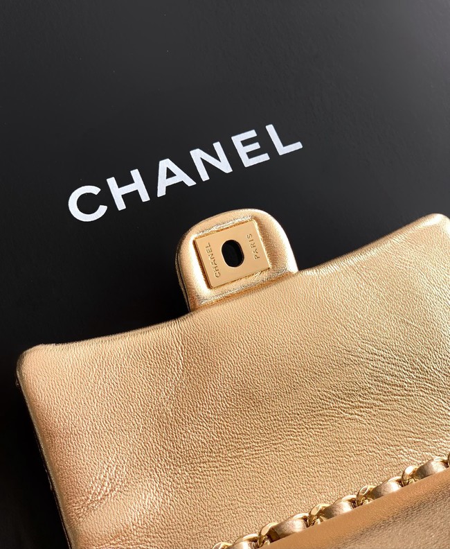 Chanel Classic Mini Bag with hook AP4760 gold