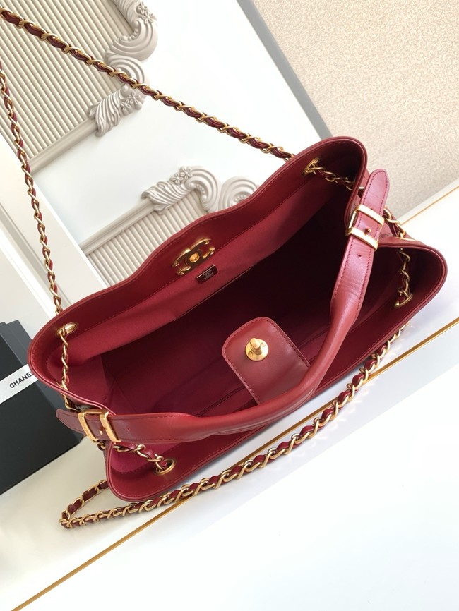 CHANEL Shopping Bag AS5434 red