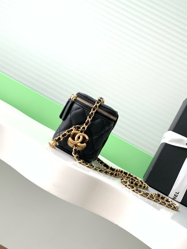 CHANEL Lambskin Small Vanity with Chain AP3941 black