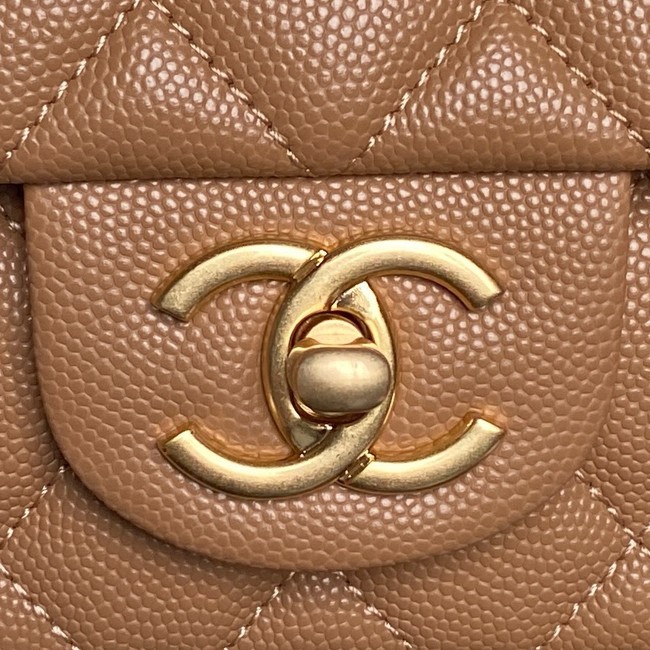 CHANEL Mini Flap Bag with Top Handle AS5701 Camel