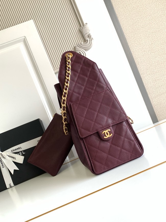 CHANEL 25 Medium Handbag AS5311 burgundy