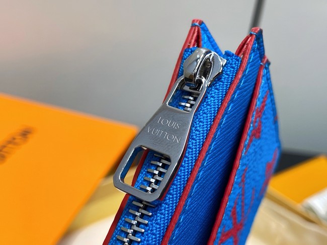 Louis Vuitton Coin Card Holder M14762 Blue&Red