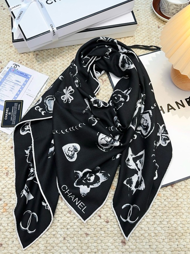 Chanel Square Scarf Silk Jacquard XT264