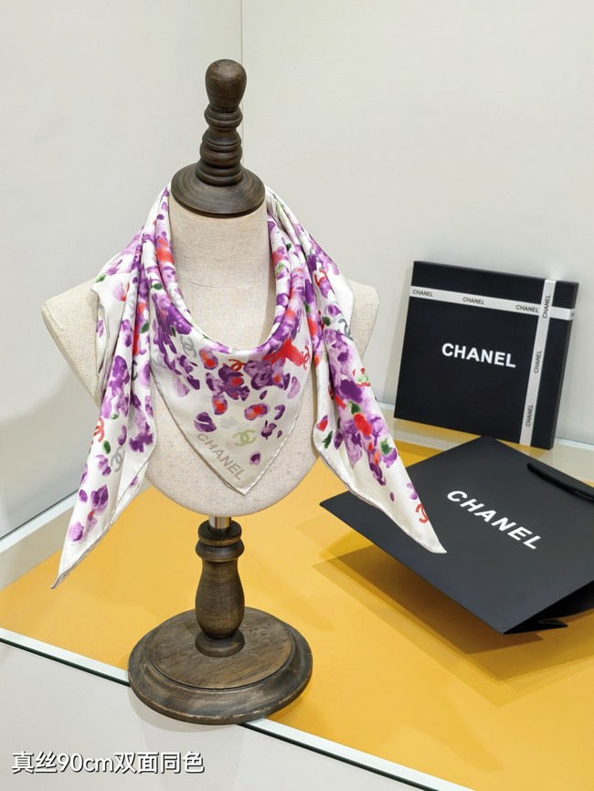 Chanel Square Scarf Silk Jacquard XT288