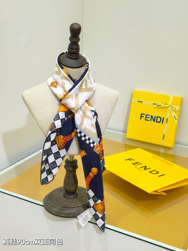 Fendi Square Scarf Silk Jacquard XT2895