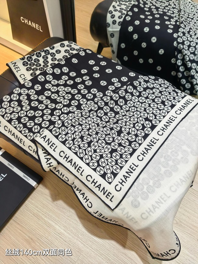 Chanel Square Scarf Silk Jacquard KY143