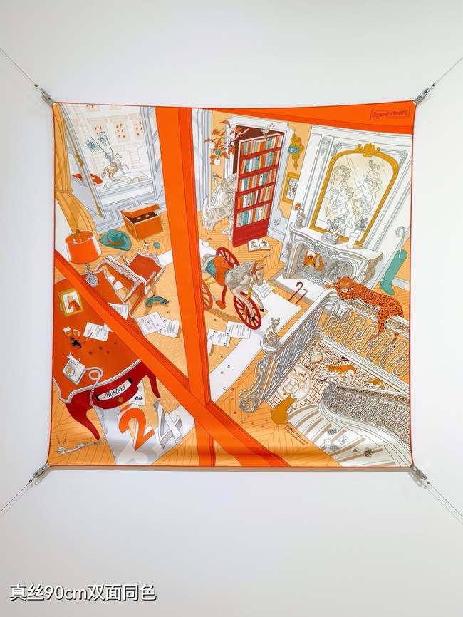 Hermes 90 Square Scarf Silk Twill KY162