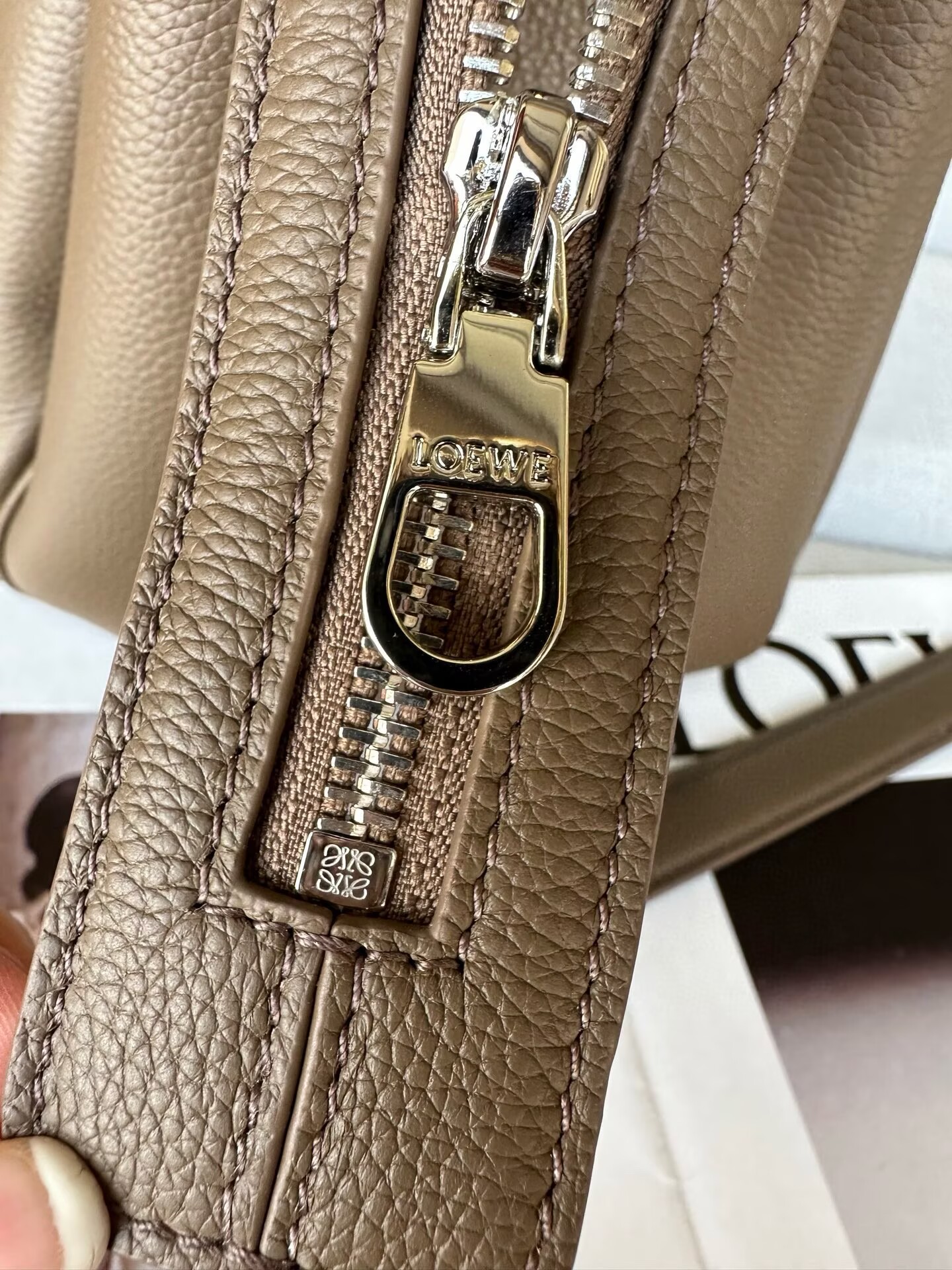 Loewe Madrid Original Leather Anagram Pebble Bag LE0255 Gray