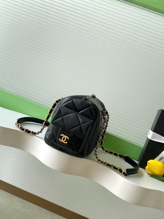 CHANEL Small Bowling Bag Lambskin AS5792 black