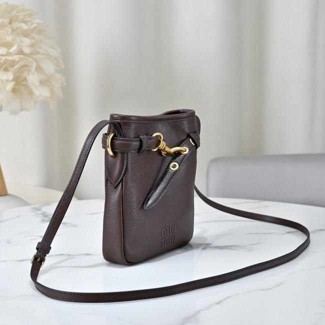 MIUMIU Nappa leather bag 5NR461 dark brown