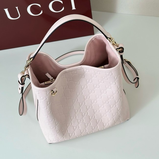 GUCCI GG Emblem medium bucket bag 815103 pink