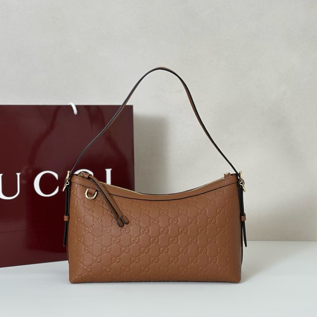 Gucci GG Emblem medium shoulder bag 847449 brown