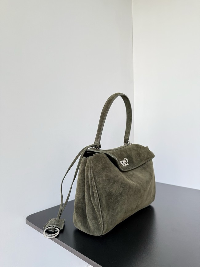 Balenciaga Rodeo Mini Handbag suede calfskin 795456 green