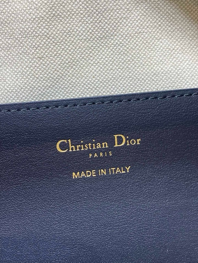 Large D-Dream Bag Blue Dior Oblique Jacquard and Smooth Calfskin M6322U
