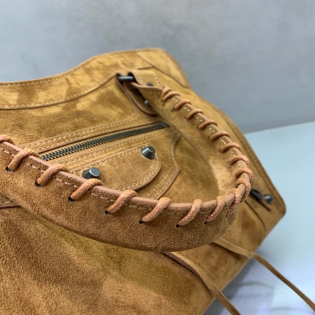 Balenciaga Le City medium suede tote bag 230582 camel