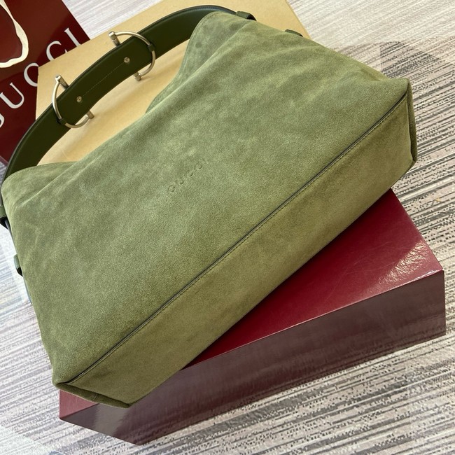 Gucci Beatrix medium tote bag suede 850926 green