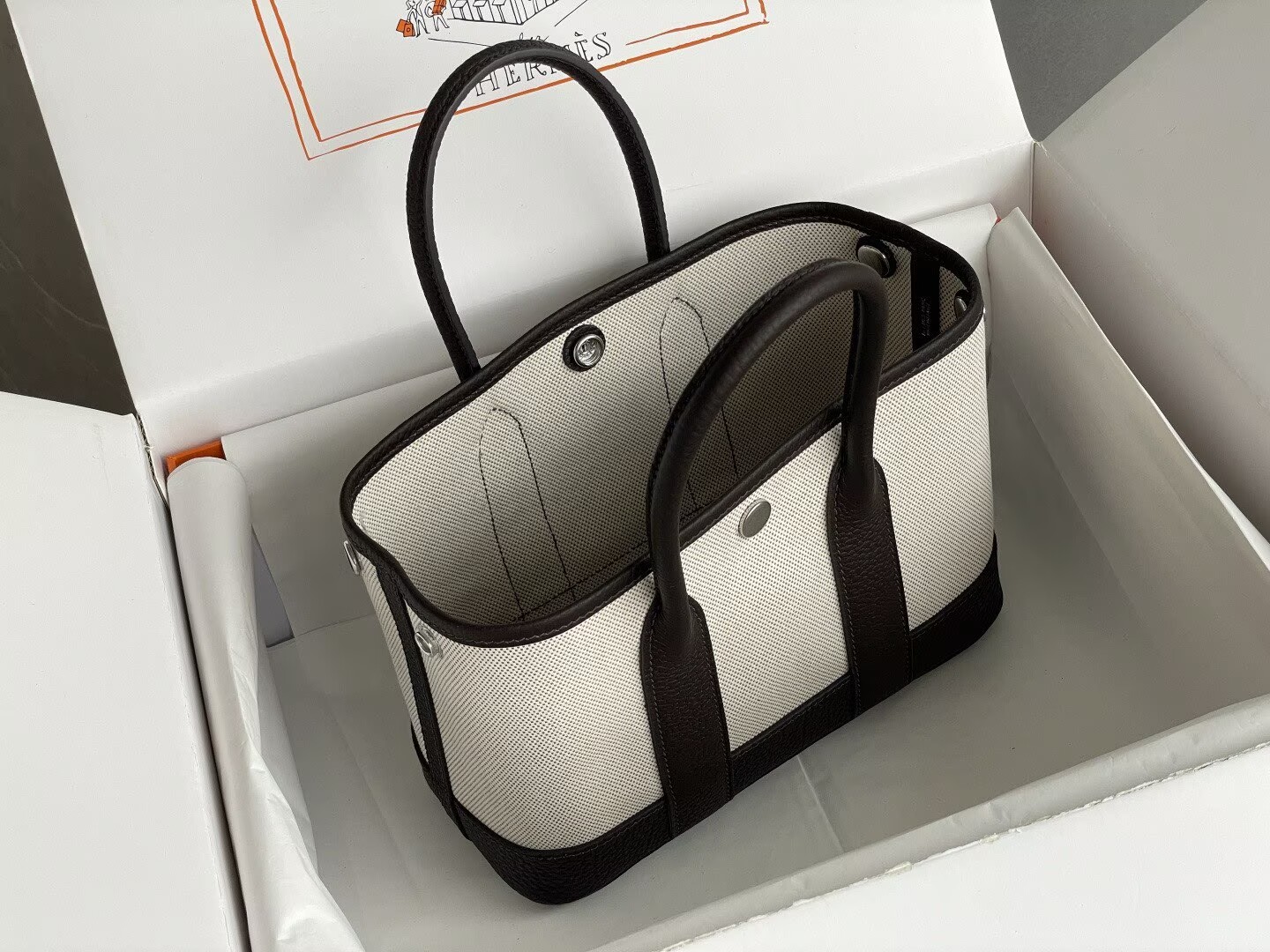 Hermes Mini Garden Party Tote Bags H3673 Black Hermes Mini Garden Party Tote Bags H3673 Black