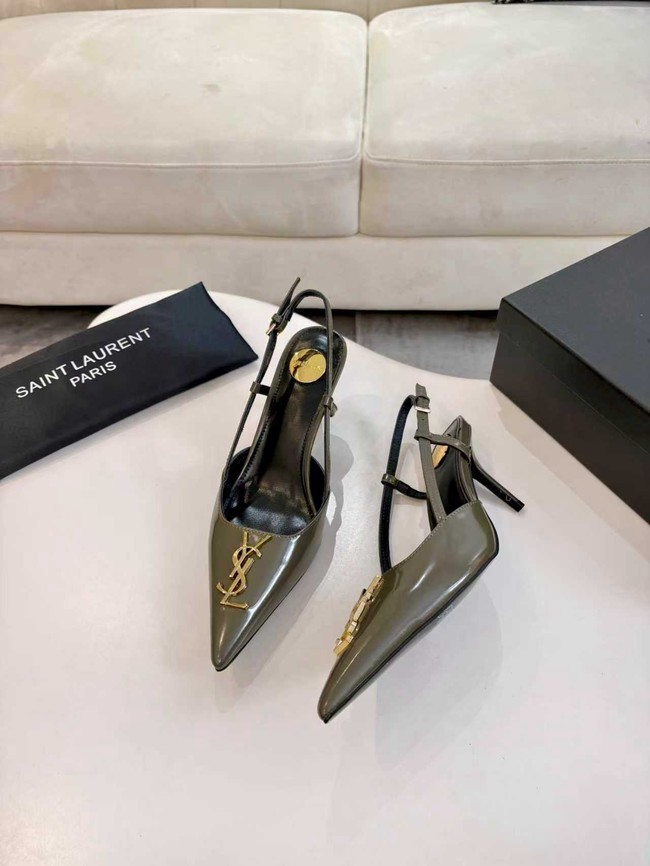 Saint Laurent slingback pumps in smooth leather 97170-2