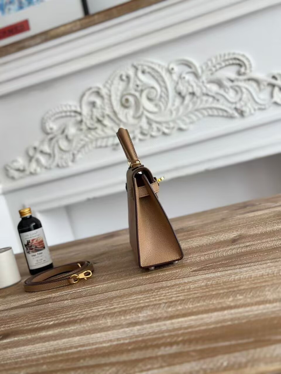 Hermes Kelly 19cm Shoulder Bags Original Epsom Leather KL19 Gray Hermes Kelly 19cm Shoulder Bags Original Epsom Leather KL19 Gray