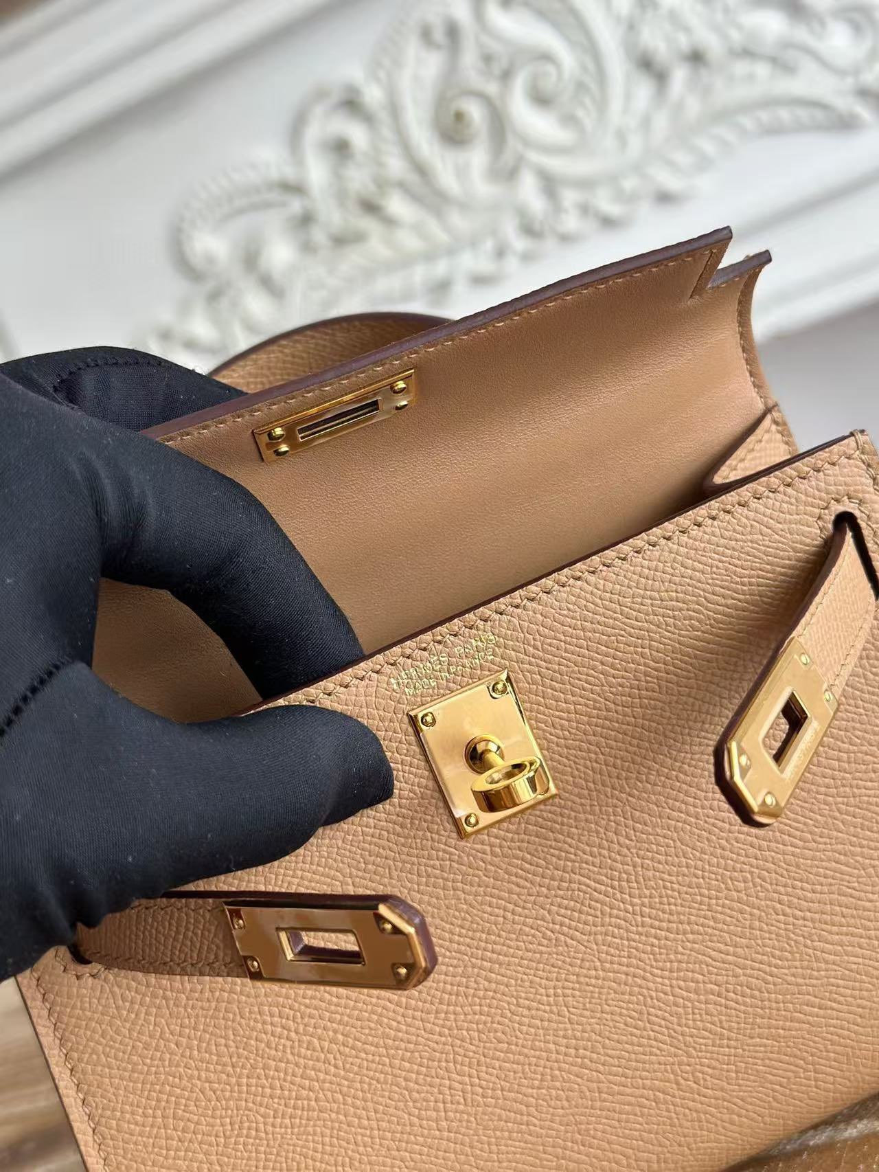 Hermes Kelly 19cm Shoulder Bags Original Epsom Leather KL19 Gray Hermes Kelly 19cm Shoulder Bags Original Epsom Leather KL19 Gray