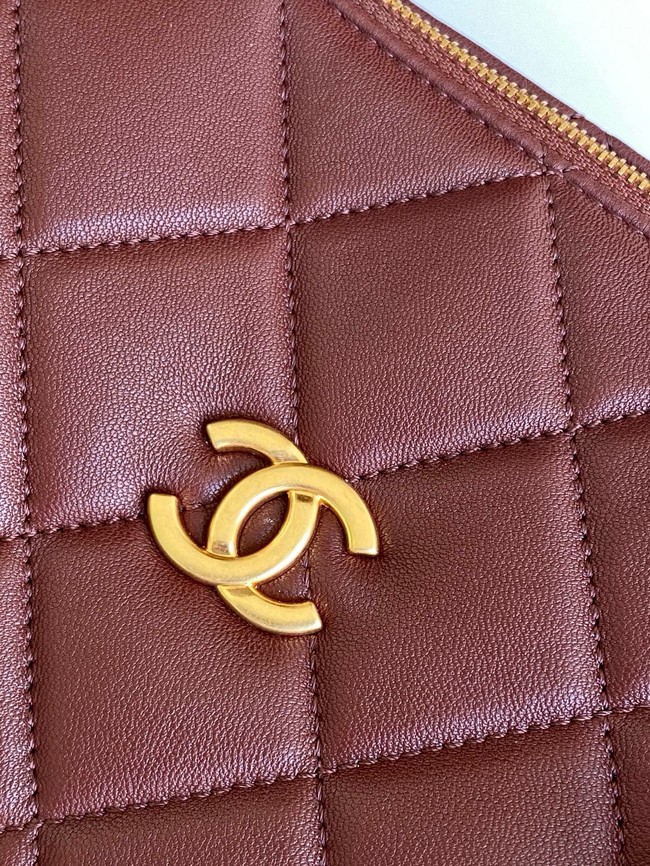 Chanel Lambskin Small Bowling Bag AS5792 burgundy