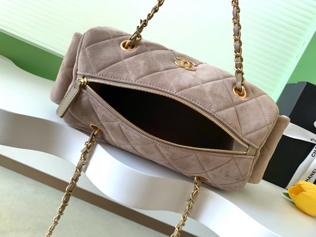 Chanel velvet Small Bowling Bag AS5792 Khaki