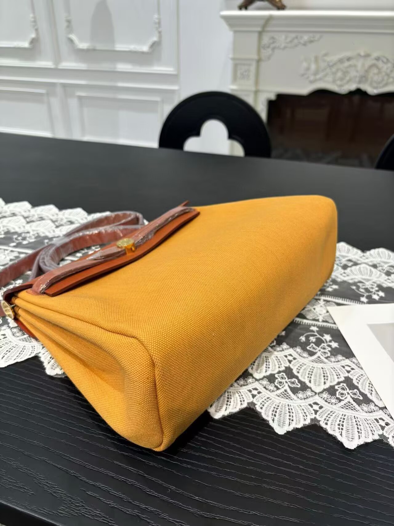 Hermes Herbag 31CM Original Canvas Leather & Calfskin 45987 Brown Hermes Herbag 31CM Original Canvas Leather & Calfskin 45987 Brown