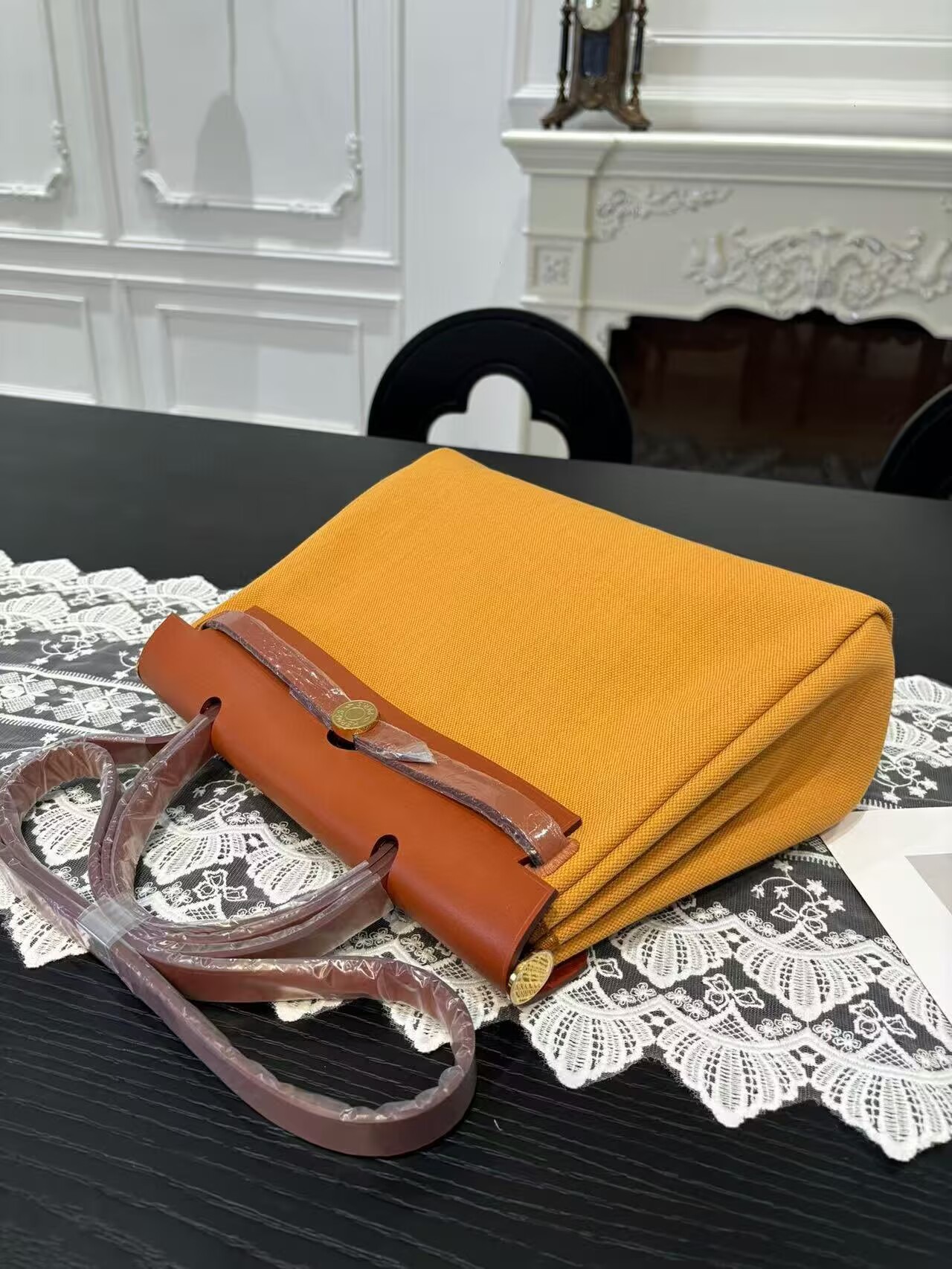 Hermes Herbag 31CM Original Canvas Leather & Calfskin 45987 Brown Hermes Herbag 31CM Original Canvas Leather & Calfskin 45987 Brown