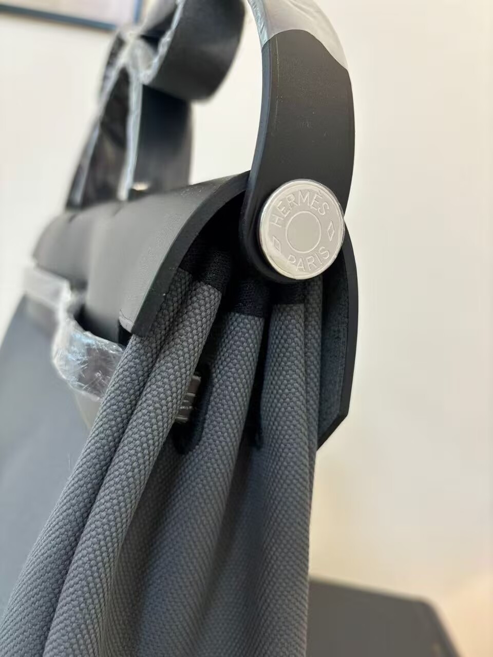 Hermes Herbag 31CM Original Canvas Leather & Calfskin 45987 Gray&Black Hermes Herbag 31CM Original Canvas Leather & Calfskin 45987 Gray&Black