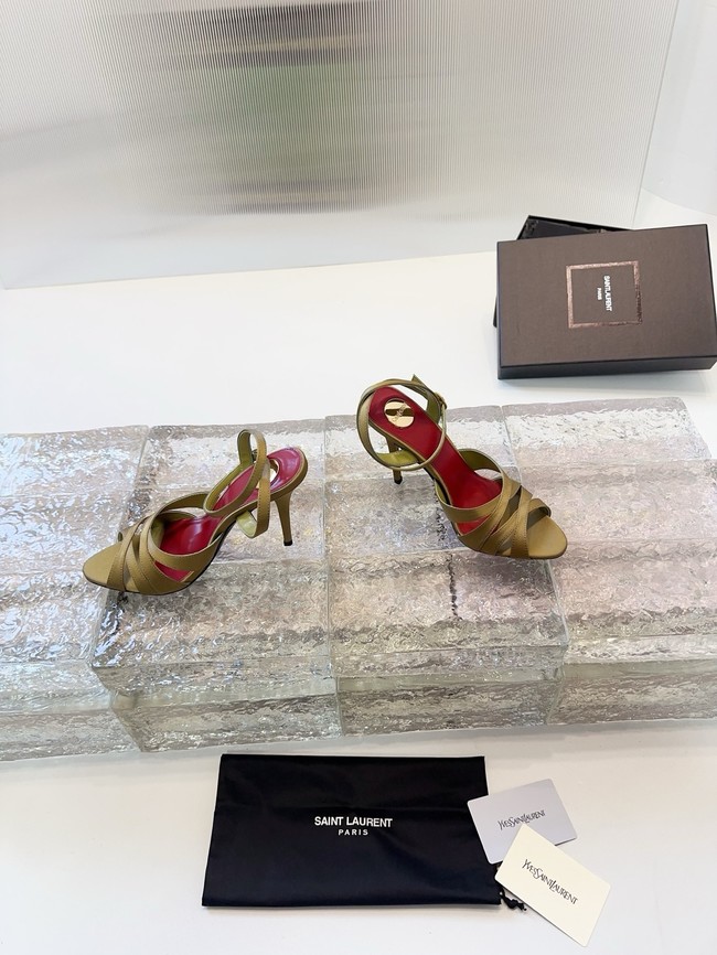 Saint Laurent CHANDELLE sandals in satin crepe 21047-2