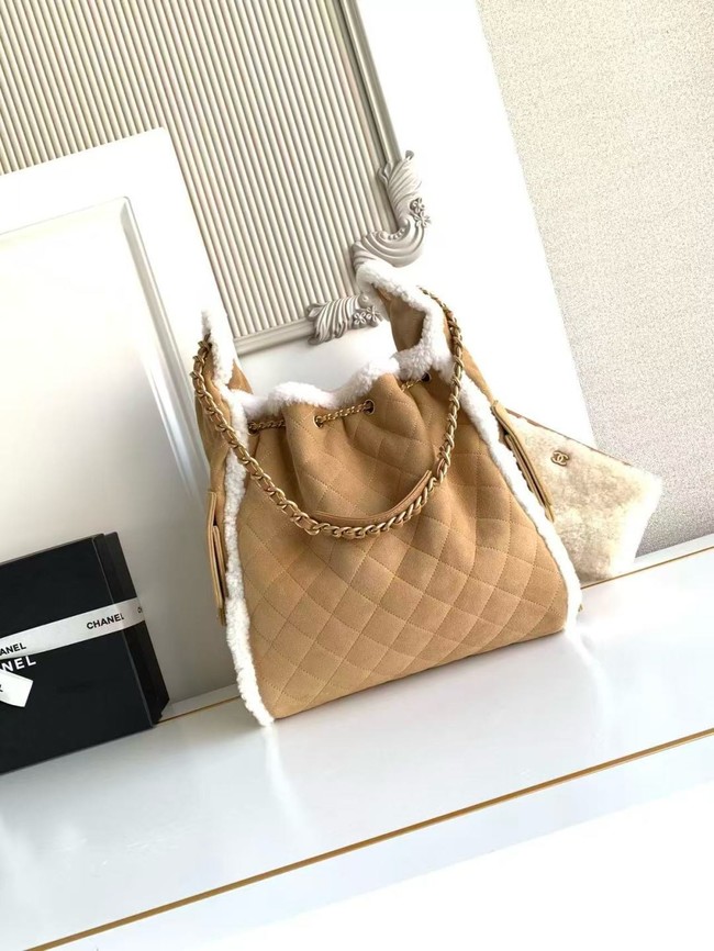 CHANEL 25 Handbag AS5311 Suede Calfskin brown