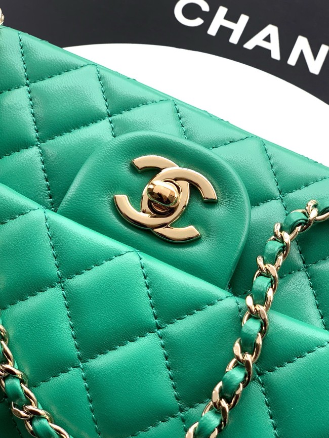 CHANEL Mini Flap Bag with Top Handle AP2431 green
