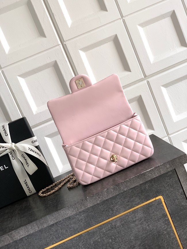 CHANEL Mini Flap Bag with Top Handle AP2431 pink