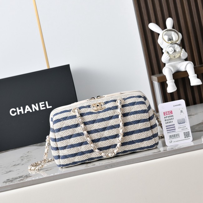 CHANEL Clutch With Chain AP4986 blue