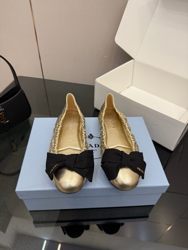 Prada Mordore nappa leather ballerinas with bow 55723-3