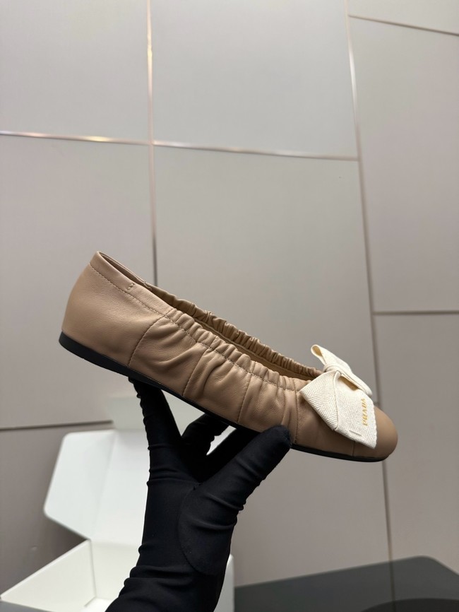 Prada Mordore nappa leather ballerinas with bow 55723-5