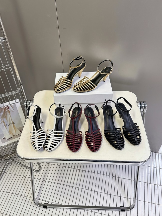 CELINE CAGE HEELED SANDAL IN GOATSKIN 36633-3