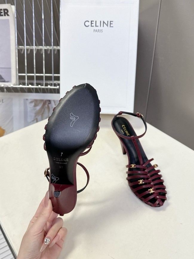 CELINE CAGE STRAPPY SANDAL IN LAMINATED LAMBSKIN 36657-4