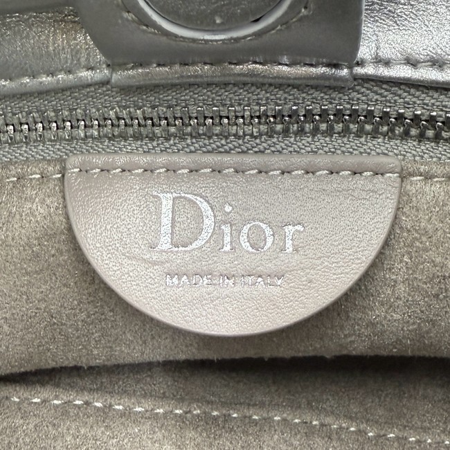 Small Dior Bow Bag Lambskin M0715P Silver-Tone
