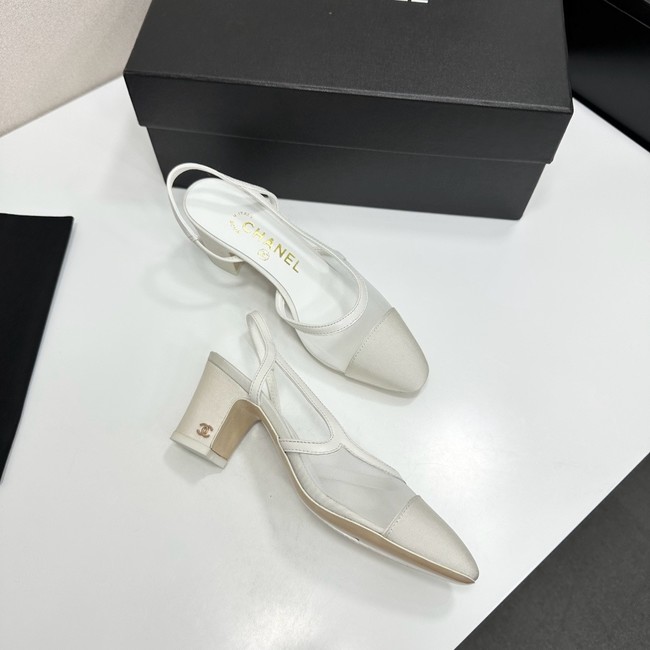 Chanel Slingbacks Mesh & Grosgrain Heel Height 65mm G31318-1