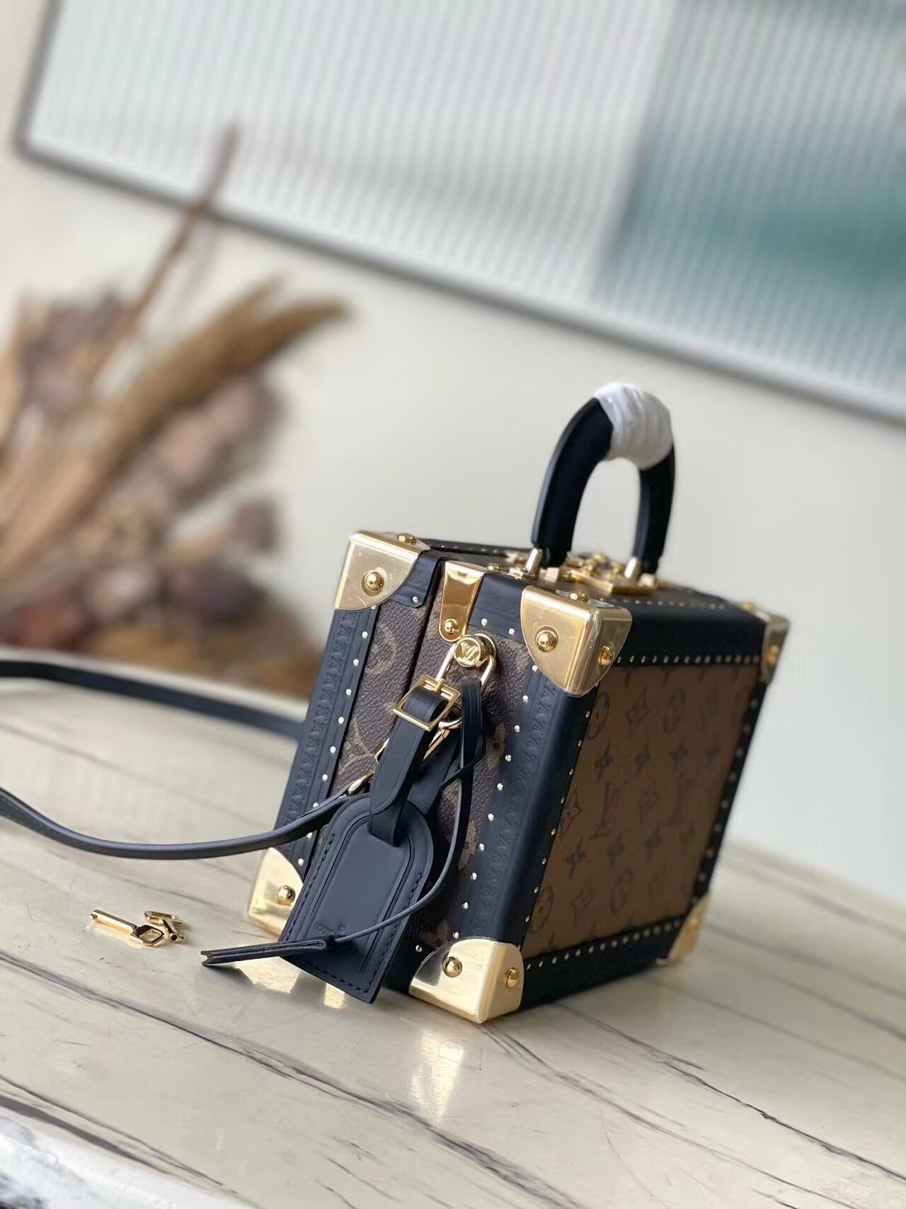 Louis Vuitton Monogram Reverse Petite Valise M47164 Black